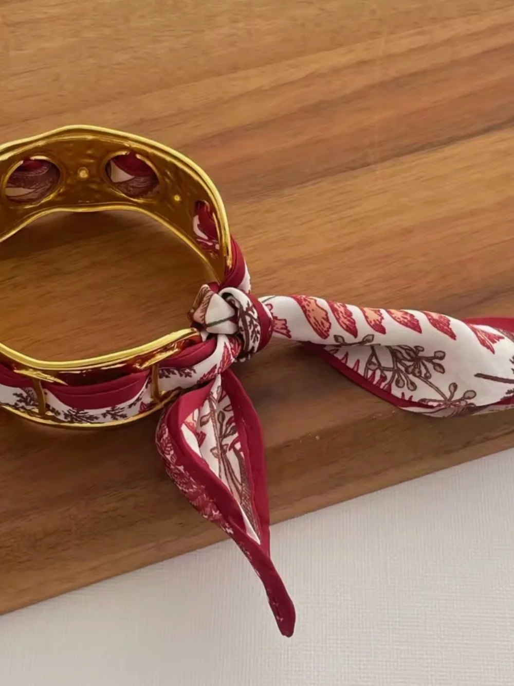 Gold-Tone Silk Scarf Bangle Bracelet - different styles available